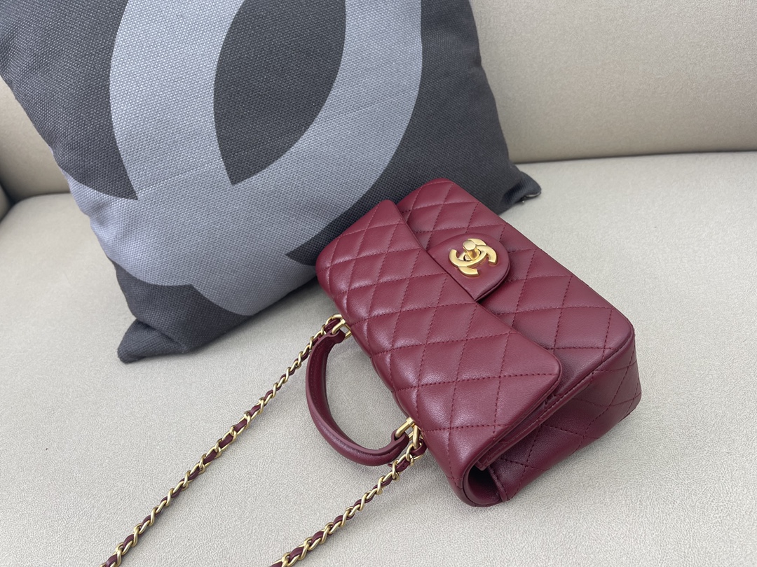 Small Classic Flap Lambskin Handbag Shoulder Bag AS2431 Burgundy